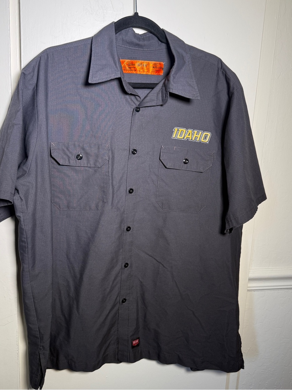 Red Kap "Idaho" Viking Graphic Short-Sleeve Work Shirt - Charcoal Mens XL